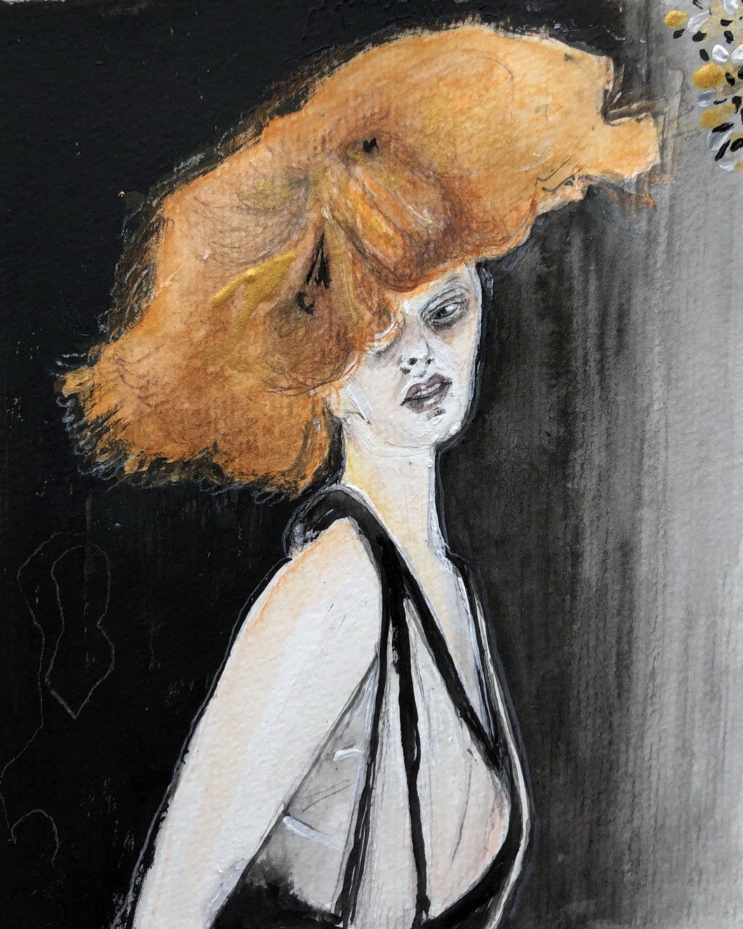 MAISON MARGIELA - Artisanal S/S '24 Paris - red haired figure painting