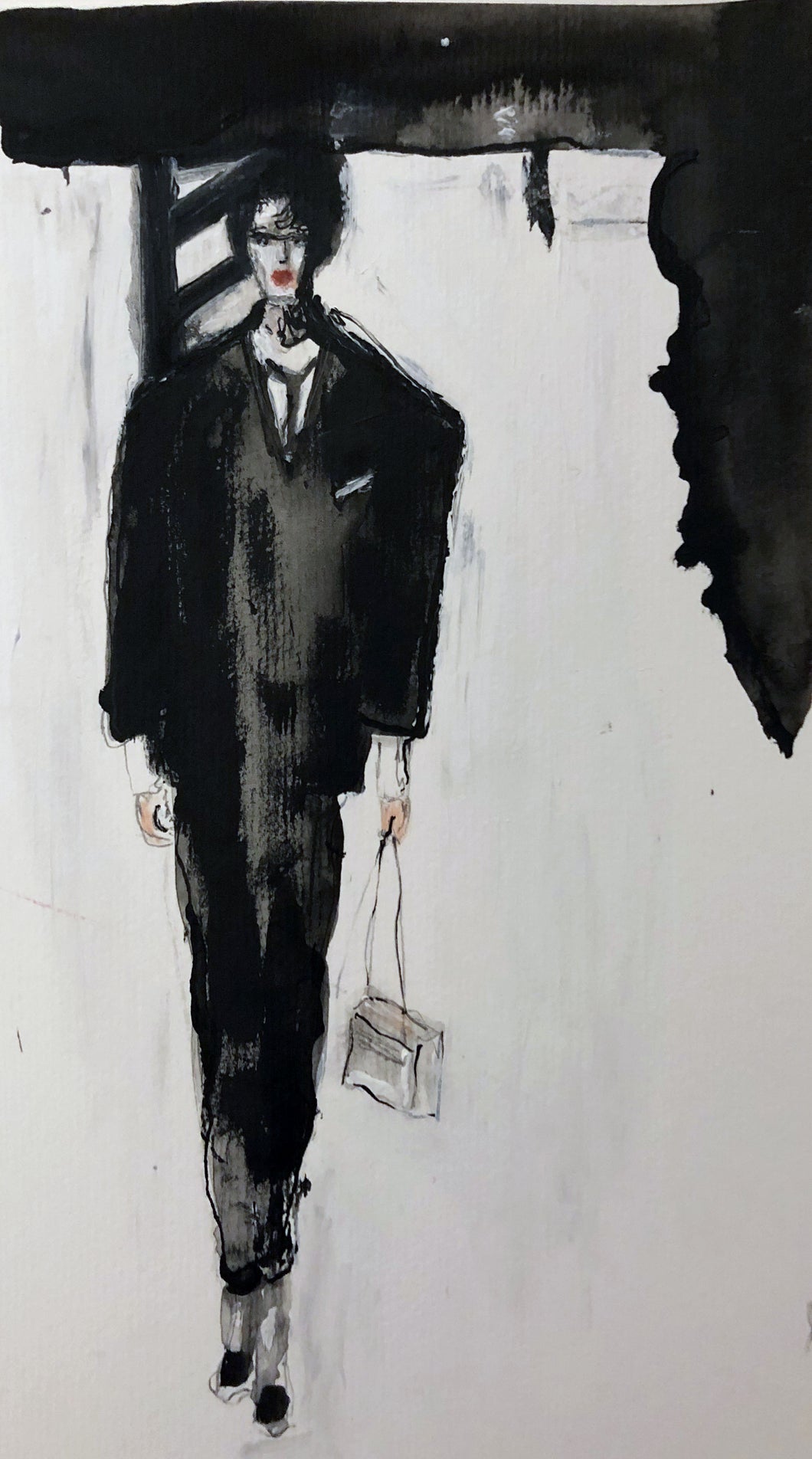 THOM BROWNE - AW '24 Ready-to-Wear figure painting - 'The Raven'