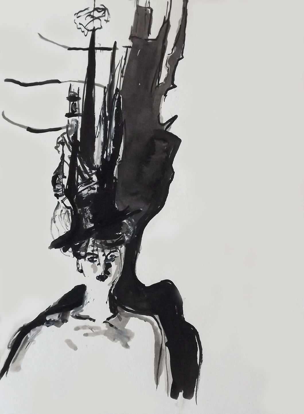 Illustration of Isabella Blow in Philip Treacy 'Castle hat'