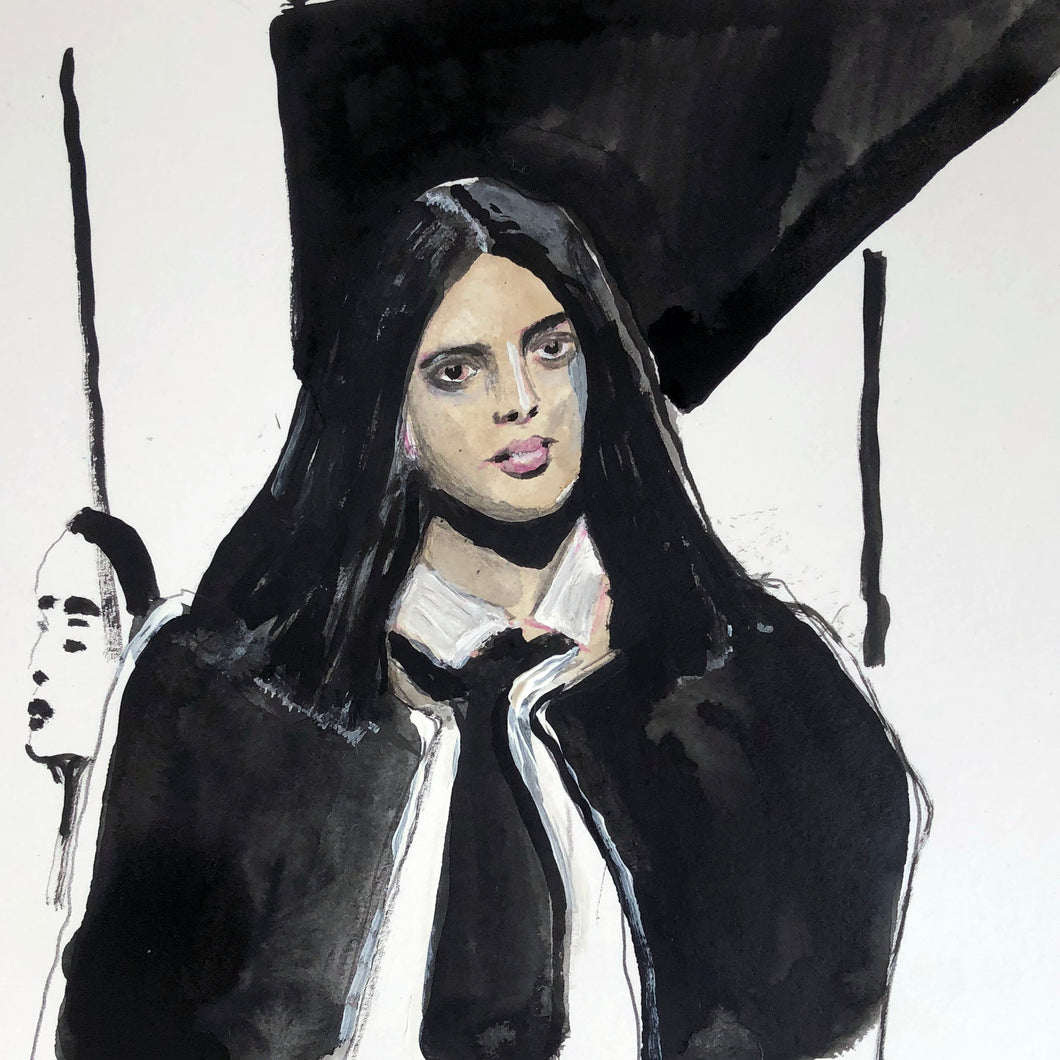 GIORGIO ARMANI A/W 25 - Portrait illustration - Paris