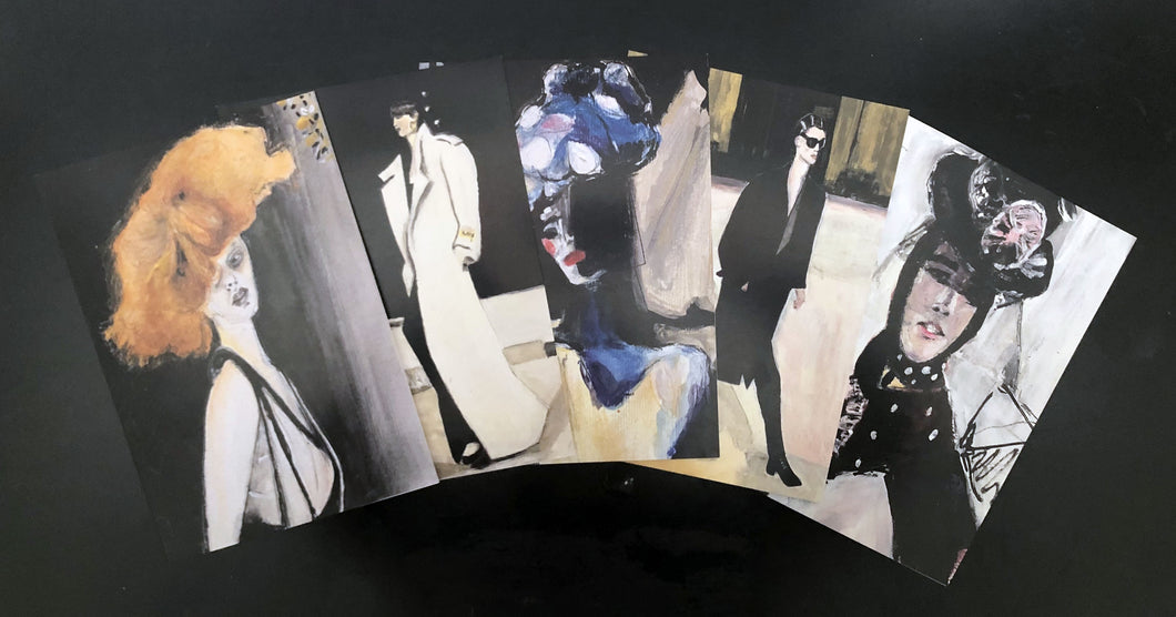 GREETING CARDS - SET OF 5 - Fashion Paintings Maison Margiela Saint Laurent