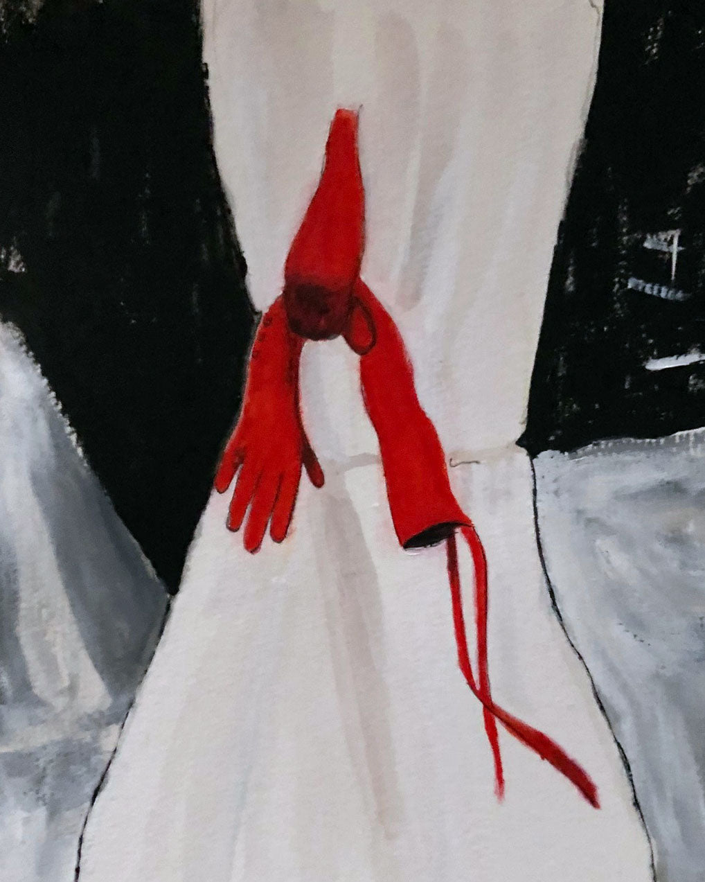 JEAN PAUL GAULTIER x Simone Rocha - SS '24 Haute Couture red glove illustration - Paris