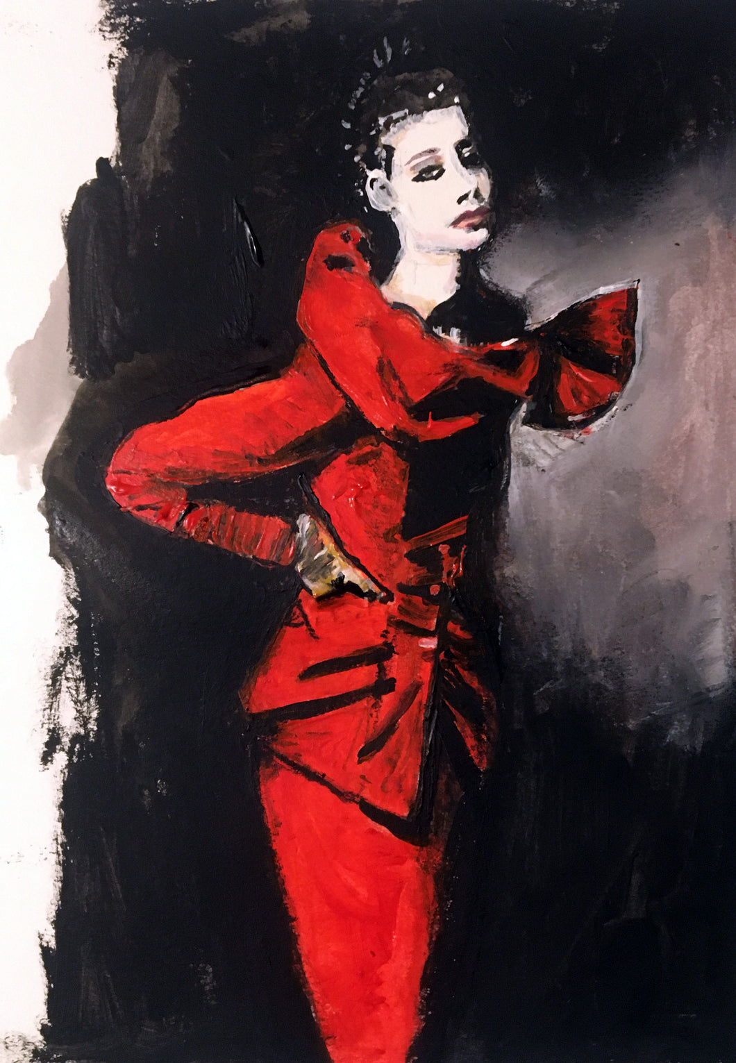 CHRISTIAN LACROIX - painting of Shalom Harlow 1992