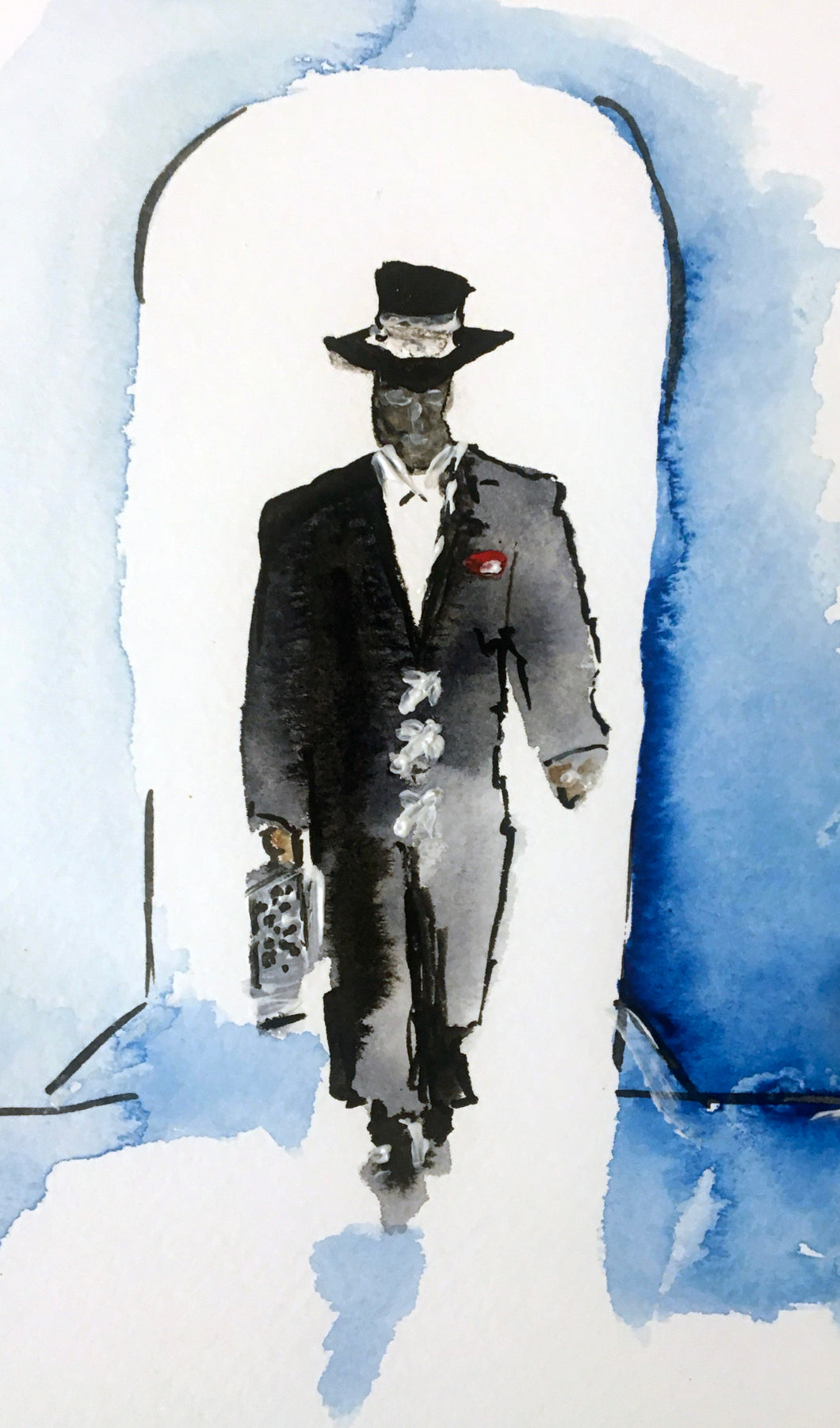 LOUIS VUITTON - A/W '21  Paris Menswear - look #1 illustration from film still of Saul Williams