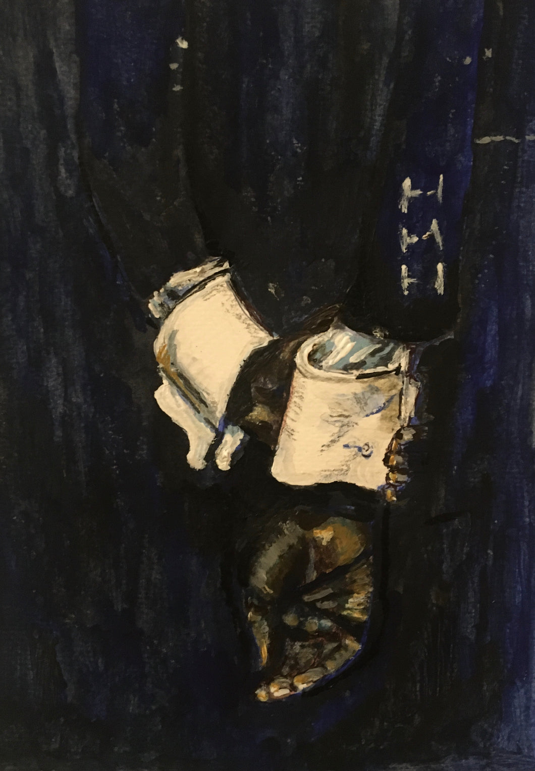 Malick Bodi from Maison Margiela second instalment of S.W.A.L.K. Co-Ed S/S 21 collection by John Galliano in October 2020. The fashion film by Nick Knight expressed a sense of community, family values and generational exchange in the realm of tango. Hands express so much. Based on an image by Britt Lloyd.