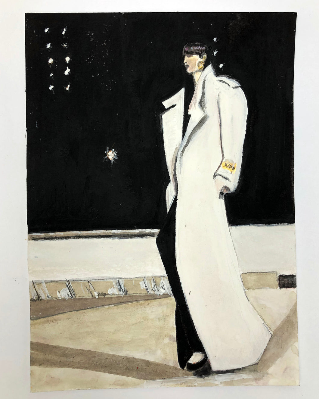 SAINT LAURENT - illustration SS '23 by the Eiffel Tower at night- Paris