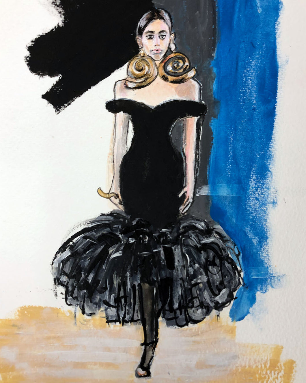 SCHIAPARELLI S/S '22 Little Black Dress illustration